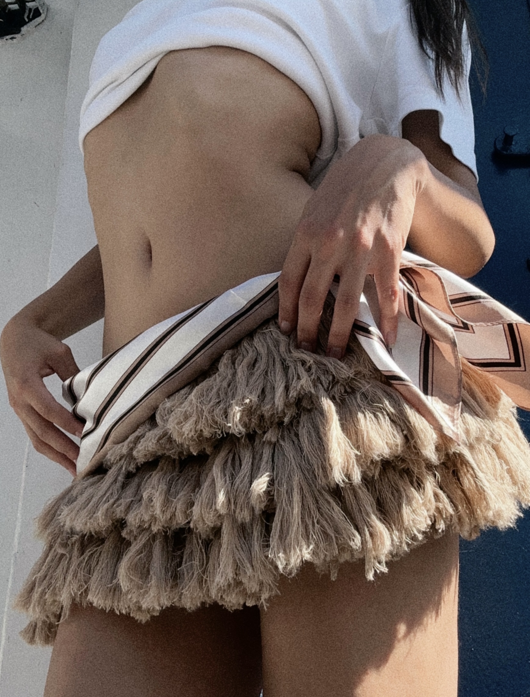 Tiered Fringe Mini Skirt – Statement Cotton Party Skirt BABE MINI | VA